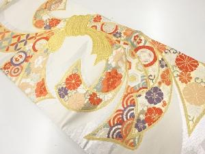 束ね熨斗に花古典柄模様織り出し袋帯